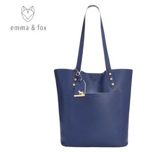 Emma Fox Cobalt Blue Vertical Leather‎ Tote